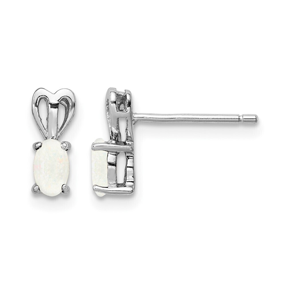 Kazi Luxury Sterling Silver Rhodium-plated Created Opal Earrings